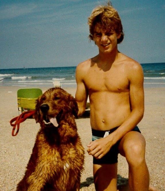 Greg Bender and his dog, Major, in 1985.